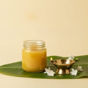 Pure cow ghee 500 ml jar with brass diya